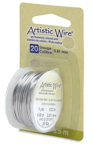 Artistic Craft Wire Non Tarnish Stainless Steel Finish 20 Gauge - 6 Yards