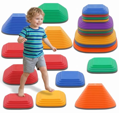11 Stück Balanciersteine für Kinder, Sensorisches Spielzeug für drinnen und draußen, Abenteuer Balanciersteine Förderung von Balance, Motorik & Koordination, für Schulen, Kitas & Therapiezentren
