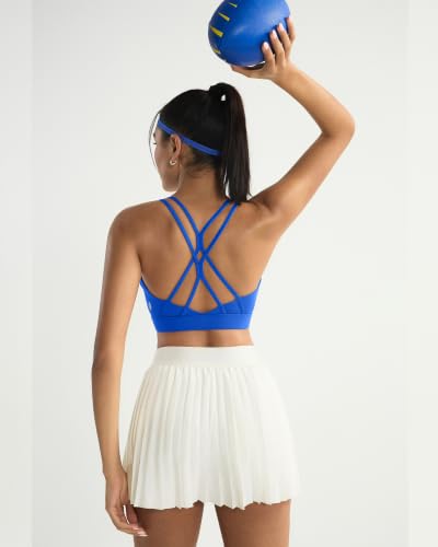 Image of RUNNING GIRL Sports Bras for Women,Strappy Crisscross Back Padded Low Impact Running Sports Bra with Removable Cups