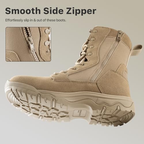 Image of FREE SOLDIER Women's Tactical Boots 8 Inches Lightweight Combat Boot Durable Military Work Outdoors Boots Desert Boot for Women
