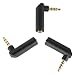 Aurum Cables 3.5mm Female to Male TRRS Right Angle Stereo Headphone Microphone Video Audio Adapter - 3 Piece - Gold