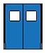 Chase Doors - 6096RD25RBL - Polyethylene Swinging Door, Royal Blue; Number of Doors: 2, 5 FTW x 8 ftH