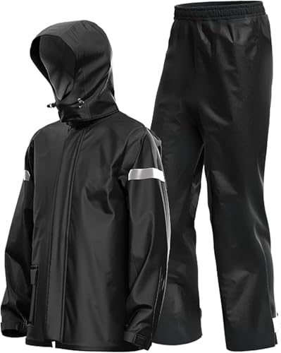 WXF86djl Impermeable de Trabajo Conjunto de Chaqueta y pantalón de Lluvia for Motociclista for Hombre y Mujer Chaqueta de Lluvia, Impermeable Ligero(XX-Large)
