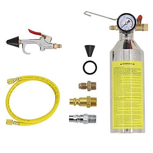 Foifatt Ac Flush Kit, A/C Air Conditioner System Flush Canister Gun Set Clean Tool Kit For R134A R12 R22 R410A R404A A/C Systems, Auto Car Cleaning Tool Kit, Ac Flushing Gun Bottle #TOP6