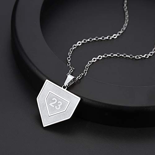 U7 Baseball Necklace Stainless Steel Sport Fan Gift Athelets Custom Jersey Number Pendant Home Plate Pendant Necklace For Men Boys #TOP3