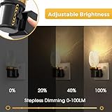 LOHAS-LED Dimmable Plug-in Night Light with Dusk-to-Dawn Sensor, 0–100LM Adjustable Brightness, Soft Warm White 3000K for Bedroom, Bathroom, Hallway, Nursery, Garage - Image 3