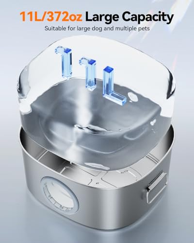Fontaine à eau pour chien en acier inoxydable durable grand modèle - 3