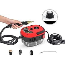 2500W High Pressure Steam Cleaner, Hand-Held Portable Steam Cleaning Machine Six Gears Adjustable,for Home Use Grout Tile Car Detailing Kitchen Bathroom,with Cleaning kit Tool,Red