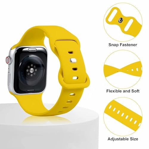 Image of MINX Smart Watch Strap Compatible for Apple Watch Band 38mm / 40mm / 41mm / 42mm / 44mm / 45mm / 49mm Series 9 /8 / 7 /6 / 5 /4 / 3 /2 / 1 SE Soft Silicone (Combo Packs)