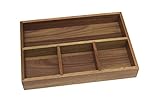 Lipper International Acacia Organizer Tray, 4-Compartments, 12' x 8' x 1 3/4'