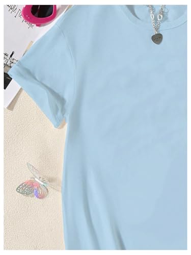 SHENHE Girl's Summer Graphic Tee Crew Neck Letter Star Print Short Sleeve Preppy Top Tshirt3