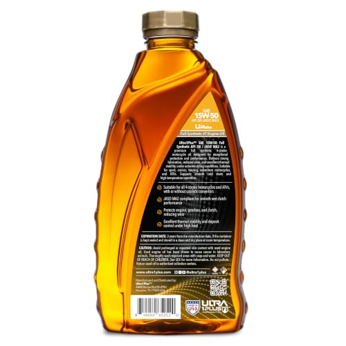 Image of 4T 15W-50 Full Synthetic Motorcycle Oil JASO MA2 API SN 12 Quarts