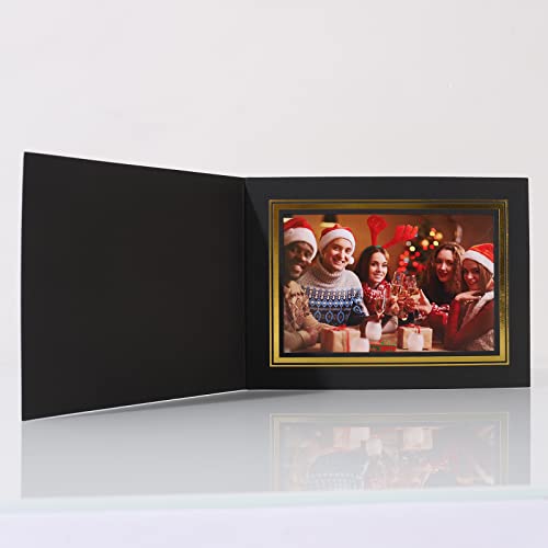 Cadre photo papier noir et or 10x15 cm pour album souvenir et mariage
