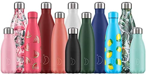 Chilly's Water Bottle - Stainless Steel and Reusable - Leak Proof, Sweat Free - All Black - 260ml