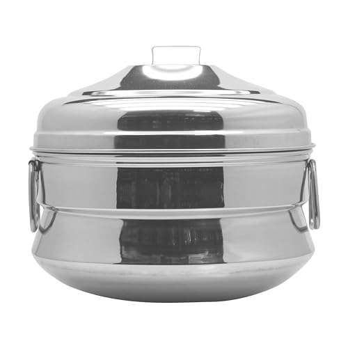 Raj Steel Idli Cooker Medium Silver 25 Cm KKIP0M Steam Pot Idli Cooker Steamer Iddly Idly Iddli
