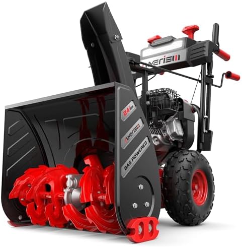 AMERISUN 26-Inch 2-Stage Gas Snow Blower with 212cc Engine, Self-Propelled Snow Thrower with 120V Electric & Recoil Start, Heavy-Duty 26" Clearing Width, 20" Intake Height, 180° Chute Rotation