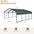 EBE 20' x 20' Metal Carport, Outdoor Heavy Duty Carports with Updated Galvanized Roof and Enhanced Base, Canopy Carport Garage Shade for Car, Truck, Boat