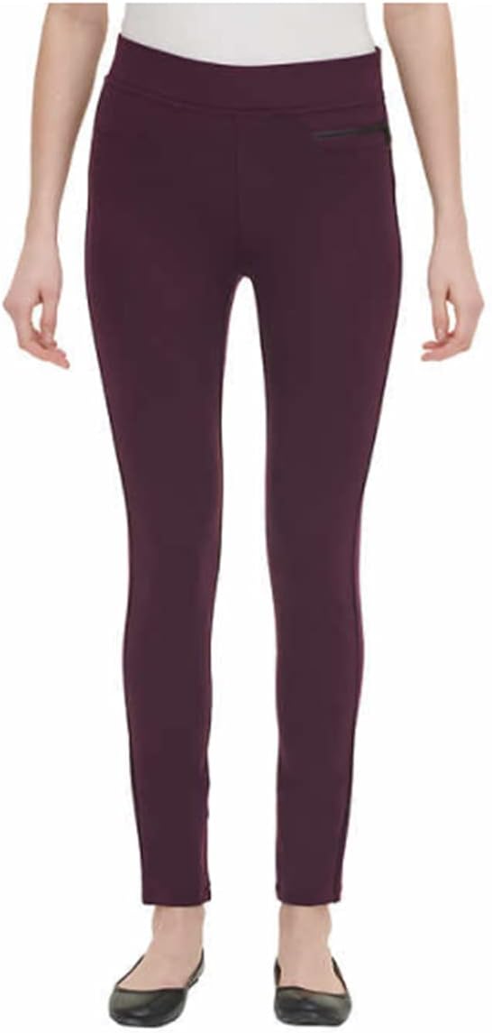 DKNY Ladies Pull-on Ponte Pant - Large Sizes - Black Gray Purple (XX-Large, Merlot)