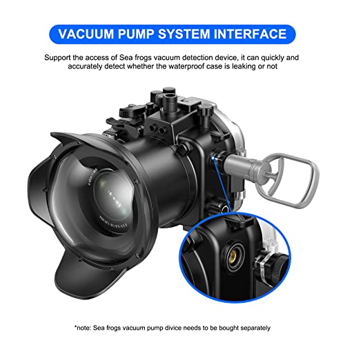 Ficha técnica Sea frogs Carcasa para cámara subacuática Compatible con Sony A7RIV 90MM 132 pies 40 Metros Carcasa Impermeable Calidad IPX8 - Fernando Cortés