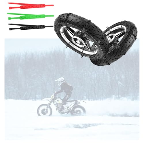 オートバイ用非金属タイヤチェーン 緊急脱出用非金属タイヤチェーン ホイール ジャッキアップ不要 簡単取付 砂道対応 凍結路対応 耐久性 滑り止め 雪&氷の破壊 耐摩耗性 安定性向上 アイスバーン グリーン 20個