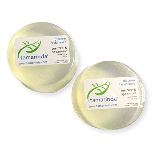 tamarinda Tea Tree & Spearmint Glycerin Facial Soaps - Two 5.25 oz. bars