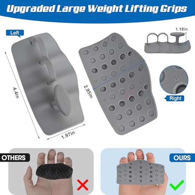 Weight Lifting Grips,Workout Gloves Grips Gym Men Women Silicone Hand Grip Protector for Gym Training and Exercise,Weight Lifting Dumbbell,Deadlift,Pull Up Anti-Slip Grippers