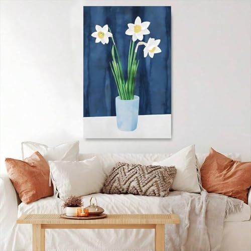 Jonquilles en vase affiche minimaliste toile 30x45cm - 3