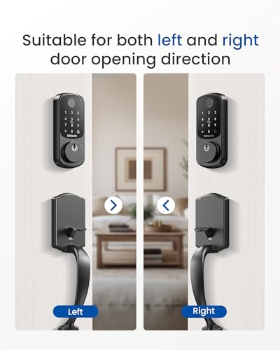 DESLOC B200 Keyless Entry Door Lock with Handle Set, Smart Locks for Front Door, Deadbolt Smart Lock, Front Door Locks Set, Electronic keypad Deadbolt with Handle, 12 Months Battery, IP54 thumbnail 8