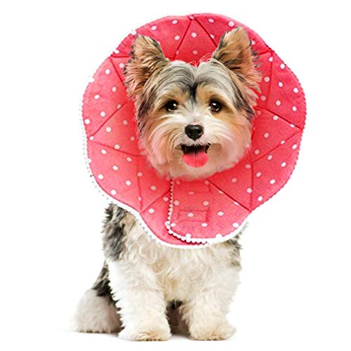 SunGrow Recovery Cone, Fits Neck with 7-9â€, Pink, Adjustable Loop Type Wrist Fasteners, for Small Dogs