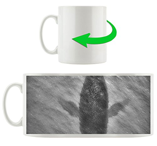Monocrome, ombre géant Wal, Motif tasse en blanc 300ml céramique, Grande idée de cadeau pour toute occasion. Votre nouvelle tasse préférée pour le café, le thé et des boissons chaudes Cover