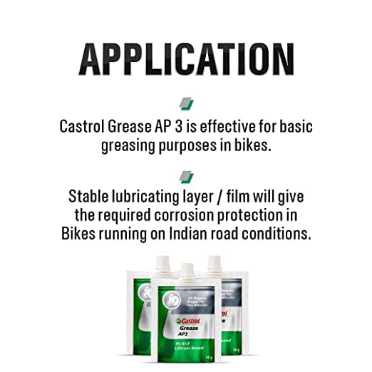 Image of Castrol Grease AP3 NLGI-3 Lithium based All Purpose Grease for Two Wheeler 50G