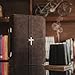 Bible Cover, Discreet & Elegant Bible Case, Brown PU Leather Bible Cover, Cross Design Bible Bags, Strong and Sturdy Book Case, Includes Premium Bookmark