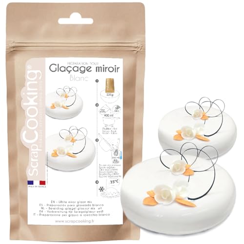 ScrapCooking - Scrapcooking - Mix Glaçage Miroir Blanc 200 g - Préparation en Poudre pour Glaçage Gâteau & Pâtisserie