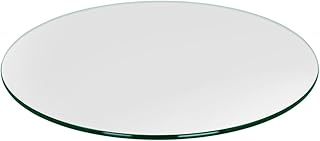 Troy Systems 18 Inch Round 3/8 Inch Thick Tempered Glass Table Top with Pencil Polish Edge for Indoor or Outdoor Coffee, End, and Patio Tables
