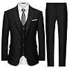 MAGE MALE Mens Two Button 3-Piece Suits Slim Fit Tuxedo Set with Blazer Jacket Vest & Pants for Wedding Prom Business