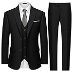 MAGE MALE Mens 3 Piece Slim Fit Suits Tuxedo Suit Set Prom Wedding Suits Two Button Blazer Jacket Vest Pants with Tie