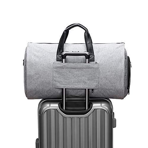 Business Travel Duffle Bag Garment Bags Oversized Flight Bag Weekender Travel Suit Bag 55L Super Capacity Travel Bag (Gray)4