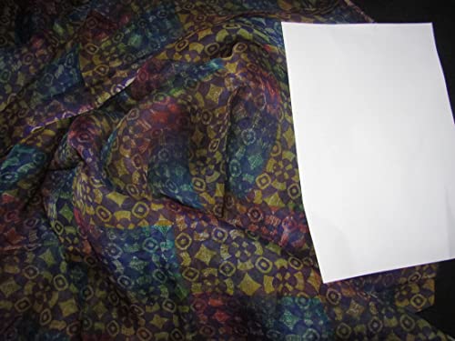Organza imprimé leheriya multicolore 111,8 cm pour confectionner des décors de table