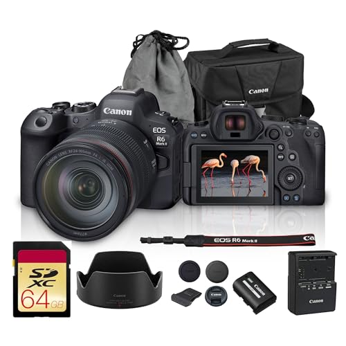 Image of Canon EOS R6 Mark II Mirrorless Camera Kit with RF 24-105mm f /4 Lens | 24.2MP Full-Frame, 4K 60fps, Dual Pixel CMOS AF II, Vlogging & Professional Photography (5666C011) + 64GB Card + Shoulder Bag