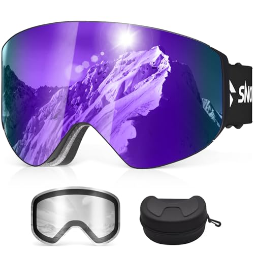 Snowalva Ski Goggles with 2 Magnet Lenses