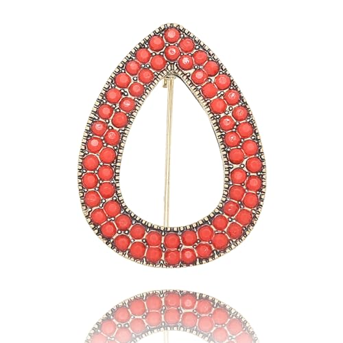 Image of Turquoise West Cowboy Oval Tear Drop Brooch Pin for Women Retro Brooches Pins Classic Fashion Jewelry Accessories Gift