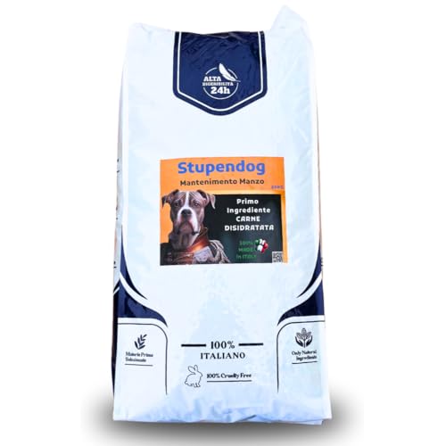 STUPENDOG Crocchette Cani Manzo 20kg per Cani Adulti di Tutte le Taglie - Croccantini Alimento Completo con Manzo - Per il Mantenimento del Cane