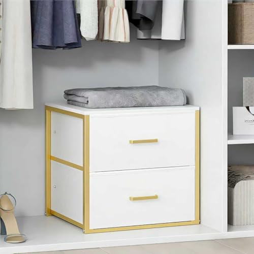 Qzzsmy Stackable Storage Drawers, Closet Organizers and Storage, Fabric White