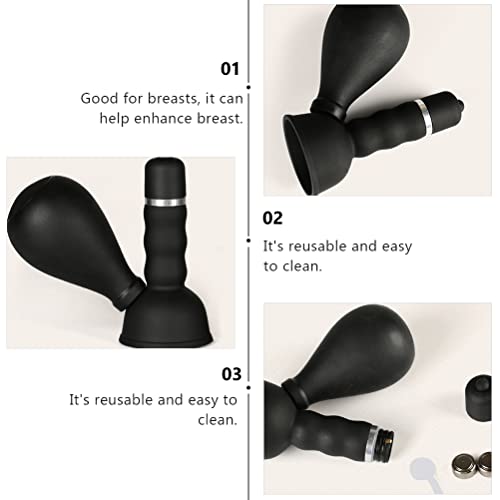 Sanyam Electric Vibrating Nipple Sucker Breast Massager Silicone Breast Pump For Women Pleasure Couple Funny 2 Pcs, Transparent, 8.4X3.5Cm #TOP7
