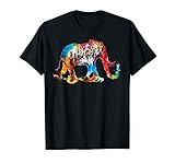 India Elephant Vintage Travel Love Watercolor T-Shirt