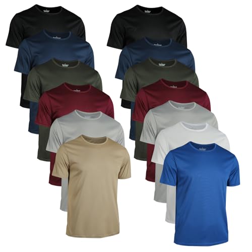 13 Pieces of Men's Summer Quick-Dry Short-Sleeved T-Shirts with Moisture-Wicking Breathable Thin Fabric
