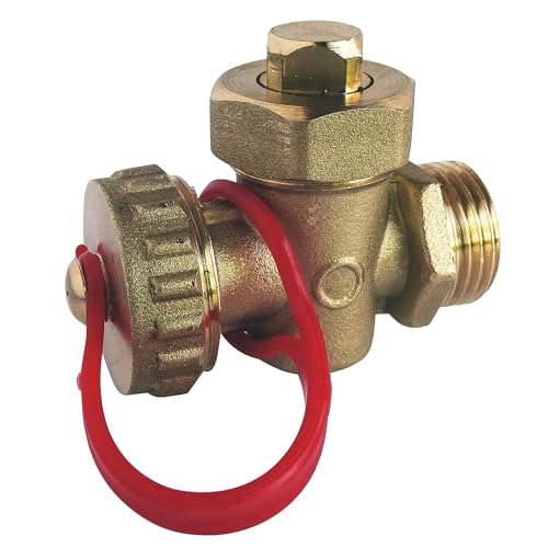 SOMATHERM FOR YOU, Robinet de vidange en laiton brut M1/2 avec boisseau et presse-étoupe, idéal pour la maintenance des radiateurs, compatible avec orifice F1/2, eau chaude/froide