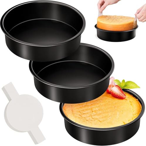 AltarreT 9 Inch Round Cake Pan Set of 3 Nonstick Baking Pans with 100PCS Parchment Paper Dishwasher Safe