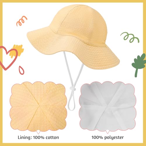 Century Star Seersucker Hats Baby Girls Sun Hats UPF 50+ for Infant Kids Toddler Adjustable Summer Beach Cap2