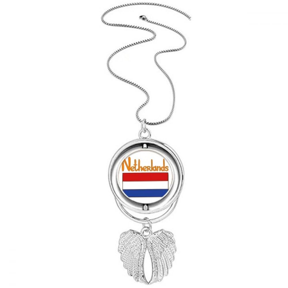 Collier Pays-Bas drapeau et ailes d'ange, idée cadeau originale pour expatrié